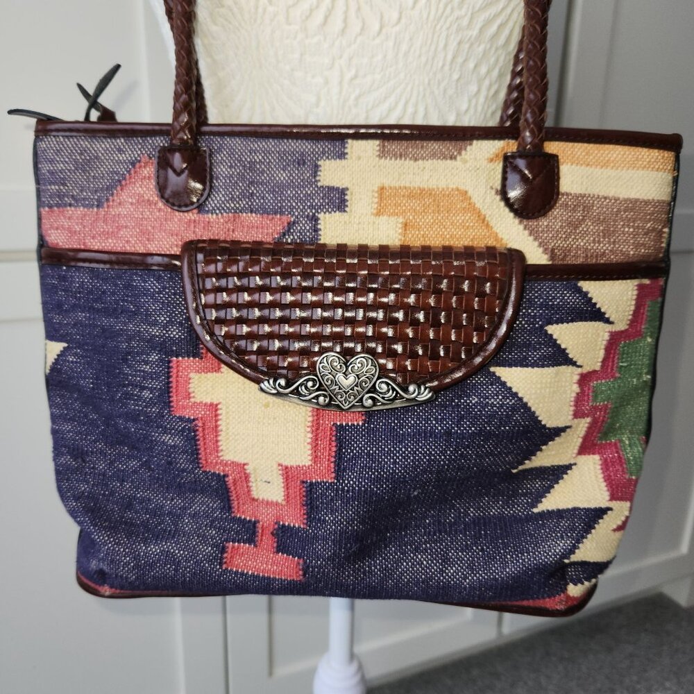 Legacy Chicago Aztec Southwestern Woven Tapestry Shoulder Bag Boho Cowgirl